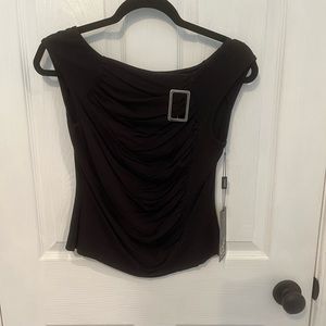 Black Buckle Off the Shoulder Top